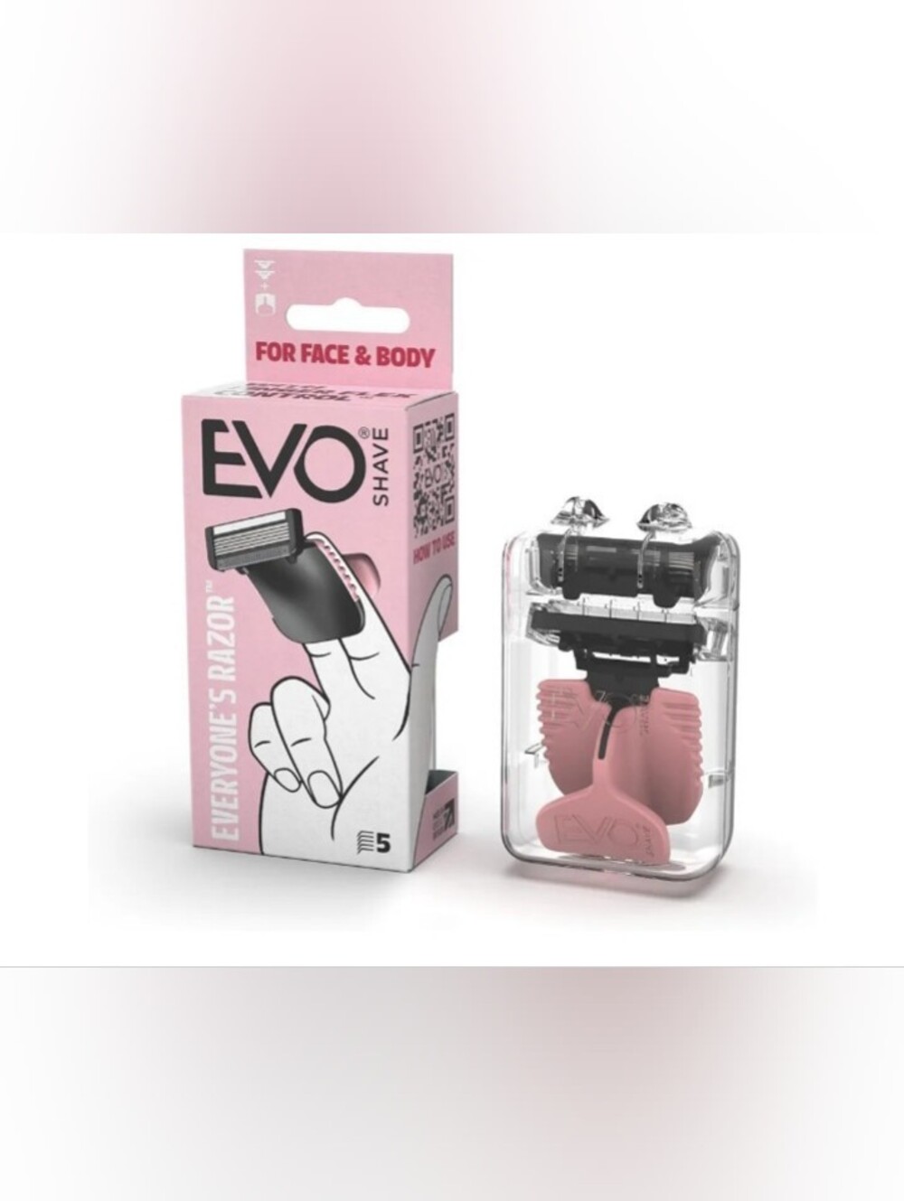 EvoShave Razor in Powder Pink with 2 Razor Blade Refills